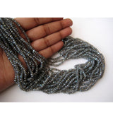 3-3.5mm Labradorite Coated Faceted Rondelle Beads, Blue Fire Faceted Gems, Tiny