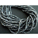 3mm Mystic Black Spinel Micro Faceted Rondelle Beads, 13 Inches Black Spinel
