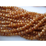 4mm Citrine Coated Faceted Rondelle Bead, Mystic Citrine Gem Stone Rondelle Bead