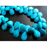 9x13 mm Chinese Turquoise Faceted Pear Beads, Turquoise Pear Briolettes