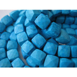 8 mm Turquoise Faceted Cube Beads, Chinese Turquoise Box Beads, Turquoise