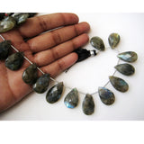 15x20 mm To 13x25 mm Labradorite Faceted Pear Beads, Labradorite Faceted