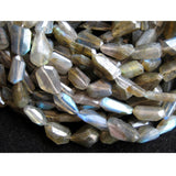 10-17 mm Labradorite Step Cut Tumbles, Labradorite Gemstones Faceted Nugget Bead