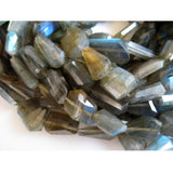 10-17 mm Labradorite Step Cut Tumbles, Labradorite Gemstones Faceted Nugget Bead