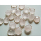 14-17mm Rose Quartz Rose Cut Cabochon, Rose Quartz Faceted Flat Cabochons