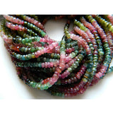 4mm Multi Tourmaline Faceted Rondelle Bead Natural Multi Tourmaline Faceted Bead