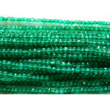 3mm Green Onyx Faceted Rondelle Beads, Natural Green Onyx Beads, 13 Inch Green