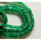 4mm Green Onyx Faceted Rondelle Bead Natural Green Onyx Bead 13 Inch Green Onyx