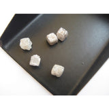 4.5mm White Grey Diamond, Raw  Diamond Rough Uncut  Diamond Cube For Jewelry