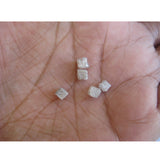 4.5mm White Grey Diamond, Raw  Diamond Rough Uncut  Diamond Cube For Jewelry