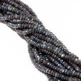 12mm Labradorite Coated Faceted Rondelle Beads, Coated Labradorite Faceted Beads