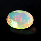 6x8mm Huge Ethiopian Opal, Oval Faceted Opal, Fancy Cut Stone For Ring, Faceted Cabochon, Fire Opal, Opal For Jewelry, 0.85CTW