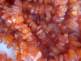 5-7 mm Carnelian Chips, Carnelian Gemstone Beads, Raw Carnelian Chips, 32 Inch