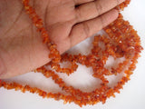 5-7 mm Carnelian Chips, Carnelian Gemstone Beads, Raw Carnelian Chips, 32 Inch