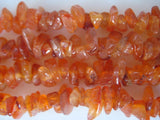 5-7 mm Carnelian Chips, Carnelian Gemstone Beads, Raw Carnelian Chips, 32 Inch