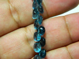 7mm London Blue Topaz Beads Faceted Onion Briolette Beads, London Blue Faceted