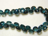 7mm London Blue Topaz Beads Faceted Onion Briolette Beads, London Blue Faceted