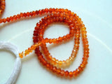 4mm Carnelian Shaded Micro Faceted Rondelles, Orange Carnelian Rondelle, Faceted