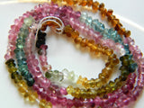 2.5mm Multi Tourmaline Faceted Rondelle Beads, 13 Inches Multi Tourmaline