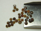 Red Rose Cut Diamond Cabochons, 3-4mm Round Flat Back Diamond for Jewelry (2Pcs To 8Pcs) - RRCD
