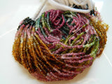 2.5mm Multi Tourmaline Faceted Rondelle Beads, 13 Inches Multi Tourmaline