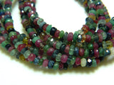 3.5 mm Multi Gem Faceted Rondelle, Ruby, Emerald, Sapphire Faceted Rondelle