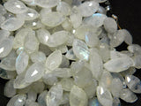 9x18 mm Rainbow Moonstone Faceted Marquise Beads, Moonstone Marquise, Rainbow