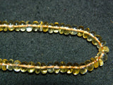 6.5mm Citrine Plain Rondelle Bead, Citrine Smooth Rondelle Bead, Citrine Smooth