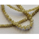 3mm Yellow Sparkling Faceted Diamond Beads, Conflict Free Diamonds Rondelle