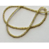 3mm Yellow Sparkling Faceted Diamond Beads, Conflict Free Diamonds Rondelle