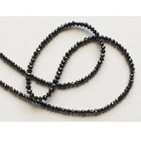 2mm To 3.5mm Black Sparkling Faceted Rondelle Diamond Bead For Jewelry (4IN-8IN)
