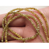 1.5-3mm Yellow Sparkling Faceted Rondelle Diamonds For Jewelry ( 4IN To 8IN )