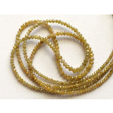 1.5-3mm Yellow Sparkling Faceted Rondelle Diamonds For Jewelry ( 4IN To 8IN )