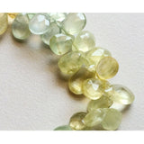 11.5 mm-12.5 mm Prehnite Faceted Pear Beads, Faceted Prehnite Briolette Beads