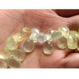 11.5 mm-12.5 mm Prehnite Faceted Pear Beads, Faceted Prehnite Briolette Beads