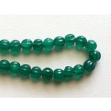 7-7.5mm Green Onyx Pumpkin Beads, Green Onyx Melon, Green Onyx Carved Beads