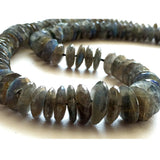 7-13mm Labradorite Faceted Beads, Blue Fire Gem Stone German Cut Beads