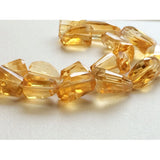 11.5x9.5 mm-23x12.5 mm Citrine Faceted Nuggets, Citrine Step Cut Beads, Citrine