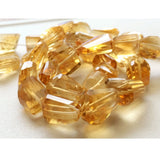 11.5x9.5 mm-23x12.5 mm Citrine Faceted Nuggets, Citrine Step Cut Beads, Citrine