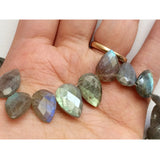 24x14-17x12 mm Labradorite Faceted Pear Beads, Natural Labradorite, Beautiful