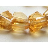 11.5x9.5 mm-23x12.5 mm Citrine Faceted Nuggets, Citrine Step Cut Beads, Citrine