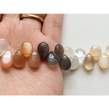 8x12-10x13 mm Multi Moonstone Plain Pear Beads, Multi Moonstone Plain Pear