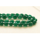 9x6 mm Green Onyx Micro Faceted Tear Drop Beads, Emerald Green Onyx Faceted