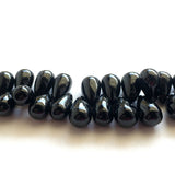 12x7 mm-19x13 mm Black Onyx Micro Plain Tear Drop Briolettes For Jewelry