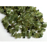 6-7mm Rare Green Tourmaline Faceted Pipe Bead, Natural Green Tourmaline Designer