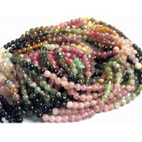 2.5mm Multi Tourmaline Plain Rondelle Beads, Natural Multi Tourmaline Plain Bead