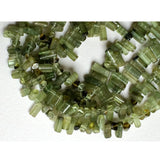 6-7mm Rare Green Tourmaline Faceted Pipe Bead, Natural Green Tourmaline Designer