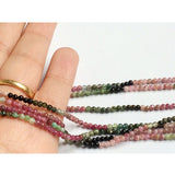 2.5mm Multi Tourmaline Plain Rondelle Beads, Natural Multi Tourmaline Plain Bead