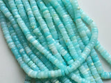 7-8mm Peru Opal Plain Spacer Beads, Blue Opal Plain Wheels Beads, Peru Blue