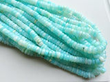 7-8mm Peru Opal Plain Spacer Beads, Blue Opal Plain Wheels Beads, Peru Blue